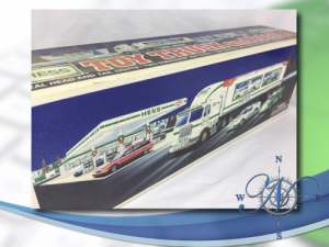 <h4>Hess 1997 Toy Truck with 2 Racers</h4>